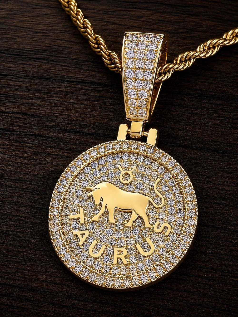 14K Gold Plated Stainless Steel Taurus Zodiac Necklace